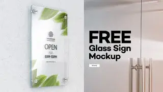 Free Glass Sign Mockup Presentation