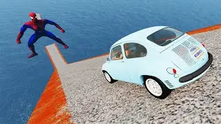 Epic High Speed Cars Jumps Vs Spider Man Crashes BeamNG Drive