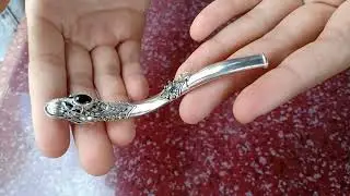 Sterling Silver Black Onyx Cigarette Holder CP 100
