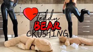 Pea's Boots Trampling Teddy Bear! Oddly Satisfying Crushing Things! ASMR