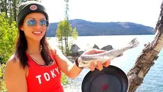 Her FIRST Catch and Cook in the Forest! (Beautiful, Relaxing, and Scenic Eldorado National Forest)