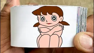 Doraemon Cartoon Flipbook #216 | Nobita and Shizuka in Bathroom Flip Book | Flip Book Artist 2024