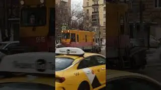 Трамвай снегоочиститель. #train #railway #tram #tramway #трамвай