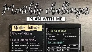 Plan With Me | Monthly Challenges Spread | Bullet Journal Setup