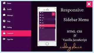 Create a Responsive Sidebar Menu Using HTML CSS & Javascript | Dashboard Sidebar Menu