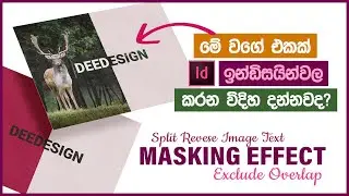 මේ වගේ එකක් කරන විදිහ දන්නවද? (How to Masking with Split Reverse Text) - InDesign Tutorial