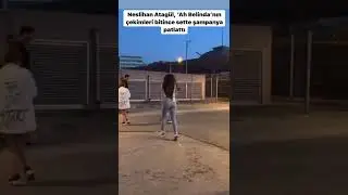 Neslihan Atagül popped champagne on the set of Ah Belinda 