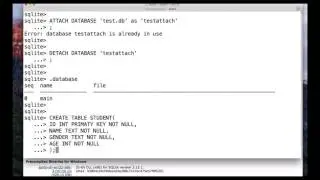 How to create Tables in s SQLite