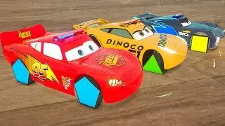 Learn Colors Learn Shapes with Police Mcqueen Truck, Polise Car Rectangle Tyre, Parking Vehilce