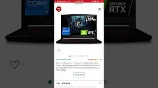 MSI 11 Gen i7 Gaming Laptop (8GB/512GB NVMe SSD) @ 56990 Using SBI Credit lcard🔥🔥🔥
