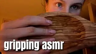 gripping wooden spoon asmr