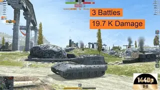 World of Tanks Blitz  ||  Jagdpanzer E100  ||  3 battles 19.7k damage  #wotblitz  #jagdpanzere100