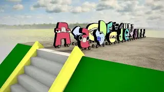 Big & Small Alphabet Lore Cars vs Stairs Jumps Down | Teardown