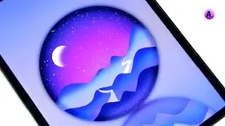Draw Mountain Landscape ART illustration procreate |Landscape Art| Satisfying & Relaxing| @ArtwithA.