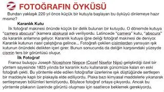 Fotoğrafın İcadı Dinleme Metni 4.Sınıf