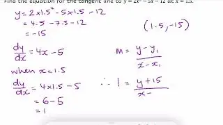 1.10 Equations of tangents and normals of polynomials using derivatives