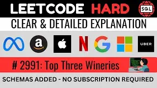 Leetcode HARD 2991 - Top Three Wineries MAX IFNULL CONCAT SQL - Explained by Everyday Data Science