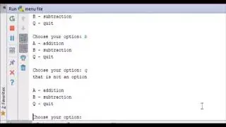 creating a basic terminal menu - python 3.4 - user selection, python basics