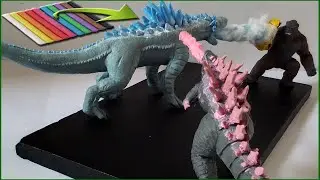 GODZILLA AND KONG VS SHIMU WITH CLAY/PLASTILINA. Godzilla x Kong  2024.