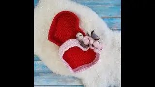 Корзинка-сердечко из трикотажной пряжи Нитка