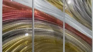 Gorgeous Triptych - Cinnamon, Gold, Charcoal Tones