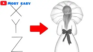 How To Draw A Girl With Umbrella Easy | Easy Beautiful Girl Drawing Holding Umbrella from XYZ