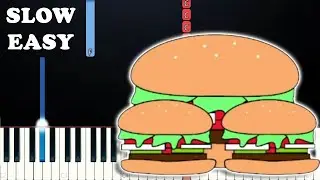 Whopper whopper whopper Meme (SLOW EASY PIANO TUTORIAL)