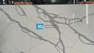 Artificial White Vein Calacatta White Quartz Stone Slab T0102