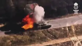 Танк Т-90М «Прорыв» уничтожен FPV дроном-камикадзе, около н.п. Пойма, сентябрь 2023.