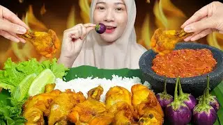 NIKMATNYA MAKAN NASI AYAM GORENG COCOL SAMBEL TERASI LALAPAN