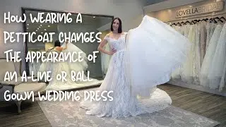 How Wearing a Petticoat/Underskirt Changes The Appearance of an A-line or Ball Gown Wedding Dress