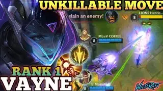 VAYNE ANNOYING UNKILLABLE MOVE! BEST BUILD & RUNES - TOP 1 GLOBAL VAYNE BY MLuV COFFEE - WILD RIFT