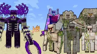 Mutant Hybrid Warden VS All Iron Golems in Minecraft - Minecraft mob battle