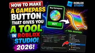 🔥 How To Make a Gamepass Button That Gives You a Magic Carpet Tool in Roblox Studio 2026! 🪄