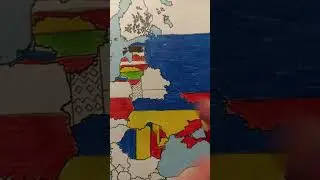 Рисуем флаги Польши и Беларуси на карте Европы . 