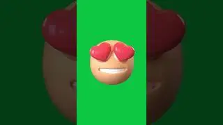 Emoji love 3D green screen 