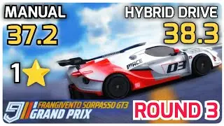 Asphalt 9 FRANGIVENTO SORPASSO GT3 Grand Prix | Round 3 | Manual Drive Touch Hybrid Drive 1 STAR
