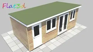 Shed / Summer House Design  6m x 3m Timber Construction, UPVC Frames, Elevations,  3d Build Plans.