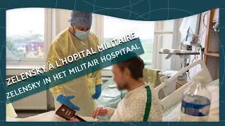 Ukrainian President Zelensky visits compatriots at Queen Astrid Military Hospital