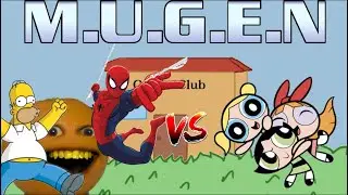 MUGEN Request 47: Spiderman, Homer Simpson, Annoying Orange vs Blossom, Bubbles, Buttercup
