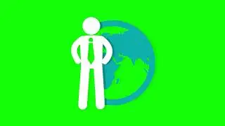 Business in the world icon green screen | animated icon green screen