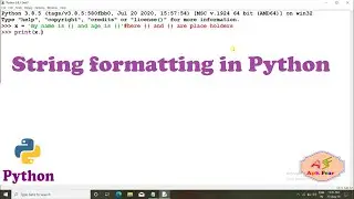 #9 String formatting in Python | Python Tutorial For Beginners