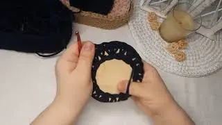Круглая корзинка из трикотажной пряжи