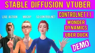 VTuber Creation Demo Using Controlnet 1.1, Wonder Dynamics and Uberduck!