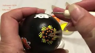 Halloween Easter Egg . Acrylic painting by Gitka Schmidtova
