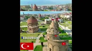 ERZURUM Üç Kümbetler, Çifte Minareli Medrese, Erzurum Kalesi, Yakutiye, Taşhan Drone Çekimi - 5.8.24