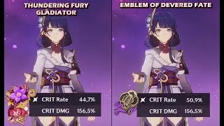 Raiden Shogun - Emblem of Severed Fate vs Thundering Fury - Artifack Comparison