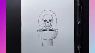 Easy skibidi toilet drawing | how to draw skeleton skibidi toilet | easy drawing for beginners