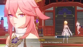 Yae miko Cut scene Inazuma First meeting Genshin impact
