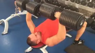 Жим гантелей 55кг * 8 повторений